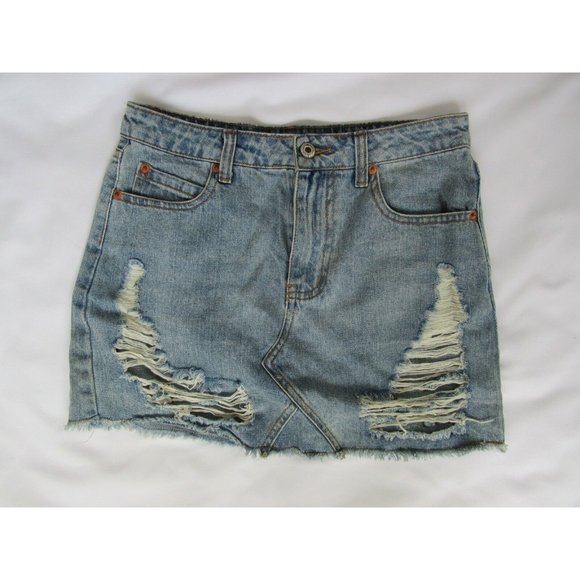 Urban Outfitters Distressed Denim Mini Skirt Small - Picture 1 of 3